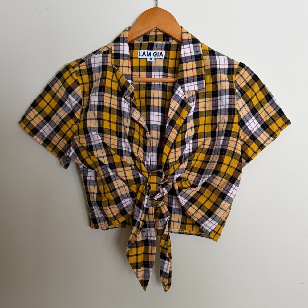 I Am Gia plaid crop top